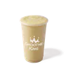 Smoothie King Gladiator Vanilla smoothie in a branded cup
